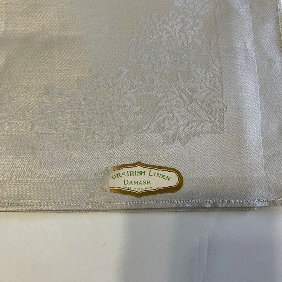 Irish linen damask vintage napkins set of four silver shade - Picture 2 of 9